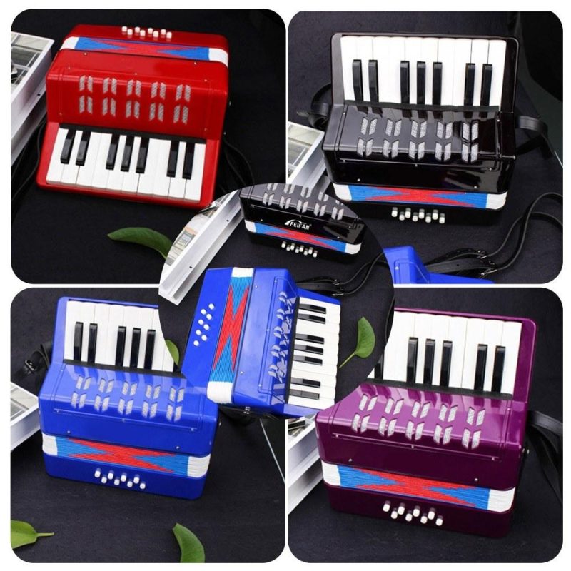 Keyboards & Pianos |   Kids Children Accordion 17-Key 8 Bass Mini Small Accordion Educational Musical Instrument for Beginner Birthday Gift Black Keyboards & Pianos Black