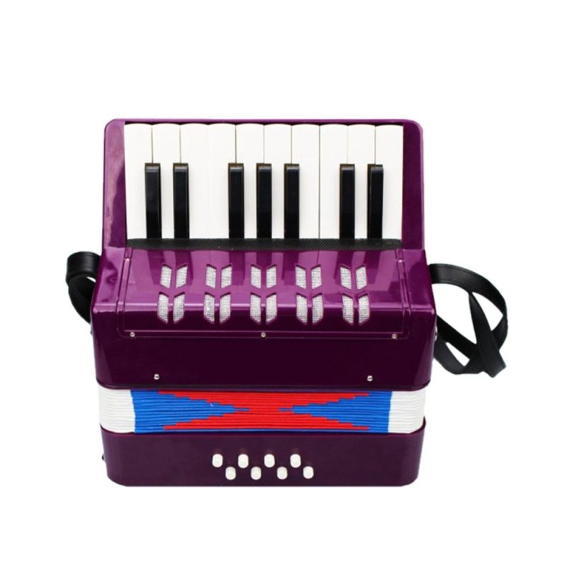 Keyboards & Pianos |   Kids Children Accordion 17-Key 8 Bass Mini Small Accordion Educational Musical Instrument for Beginner Birthday Gift Purple Keyboards & Pianos Keyboards & Pianos