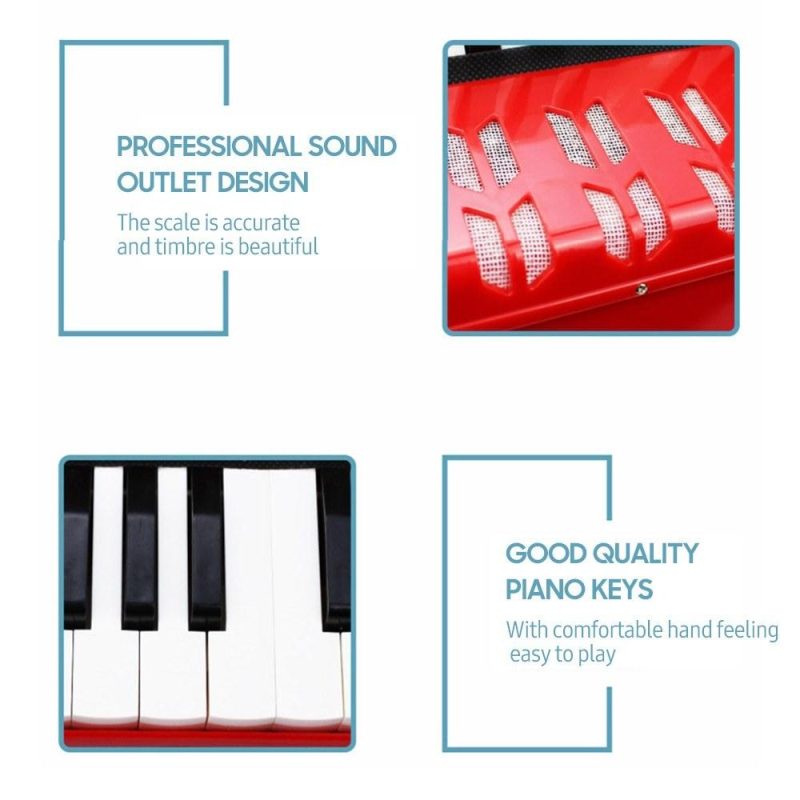 Keyboards & Pianos |   Kids Children Accordion 17-Key 8 Bass Mini Small Accordion Educational Musical Instrument for Beginner Birthday Gift Purple Keyboards & Pianos Keyboards & Pianos