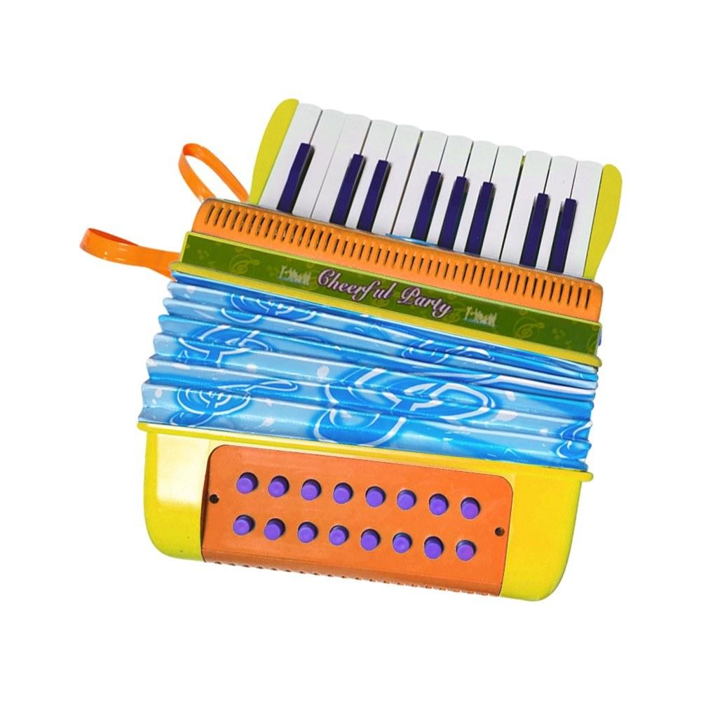 Keyboards & Pianos |   Mini 20-key 16-bass Accordion ABS Material with Buckle Lightweight Button Accordion Yellow Keyboards & Pianos Keyboards & Pianos