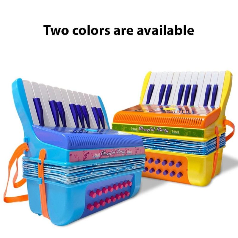 Keyboards & Pianos |   Mini 20-key 16-bass Accordion ABS Material with Buckle Lightweight Button Accordion Yellow Keyboards & Pianos Keyboards & Pianos