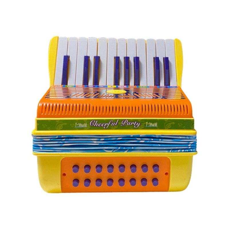 Keyboards & Pianos |   Mini 20-key 16-bass Accordion ABS Material with Buckle Lightweight Button Accordion Yellow Keyboards & Pianos Keyboards & Pianos