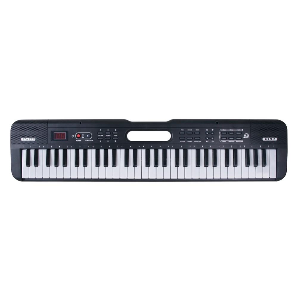 Keyboards & Pianos |   Portable 61 Keys Digital Music Electronic Keyboard Kids Multifunctional Electric Piano for Piano Student Musical Instrument Black+White Keyboards & Pianos Black+White