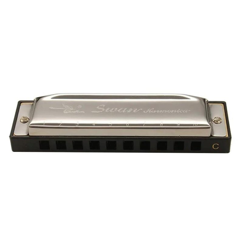 Keyboards & Pianos |   SW1020-7 10 Holes 20 Tones Blues Diatonic Harmonica Key of C Mouth Organ Silver Keyboards & Pianos Keyboards & Pianos