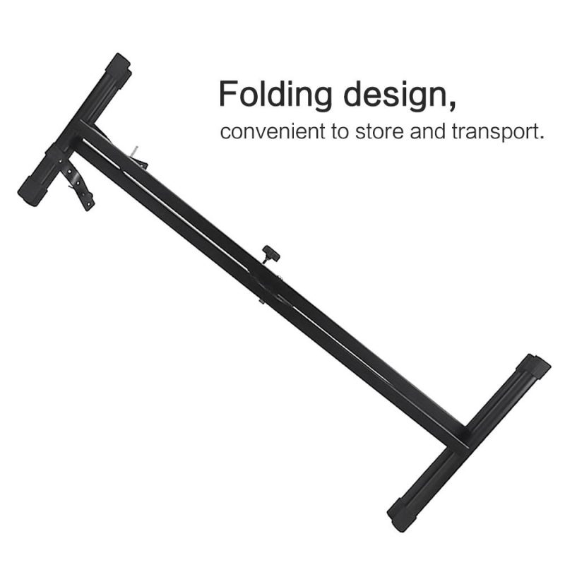 Keyboards & Pianos |   Universal Folding Piano Keyboard Stand Bracket X-Style Heavy Duty Metal Material Black Keyboards & Pianos Black