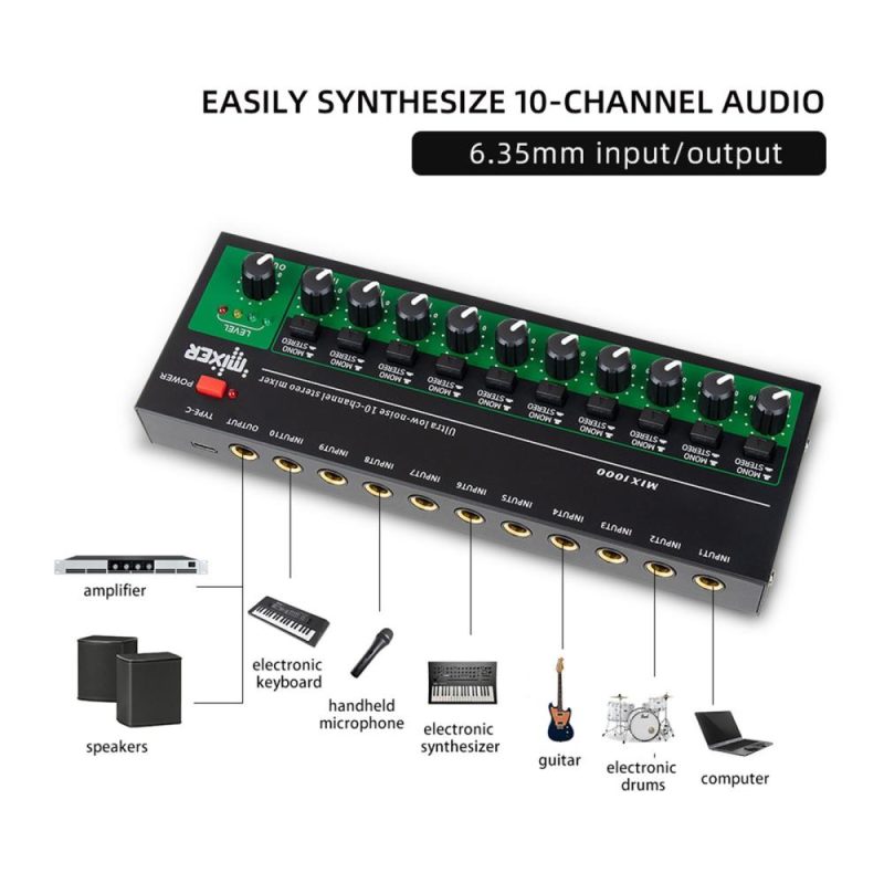 Musical Effects |   10-Channel Audio Mixer – Superior Sound Quality with Versatility Musical Effects Musical Effects