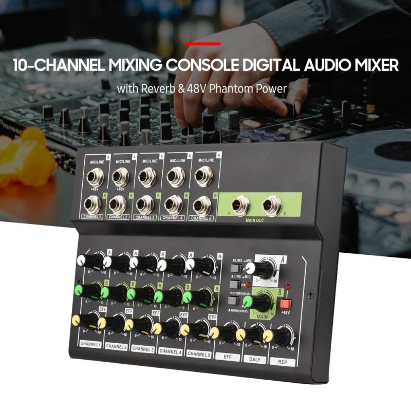 Musical Effects |   10-Channel Mixing Console Digital Audio Mixer Musical Effects Musical Effects