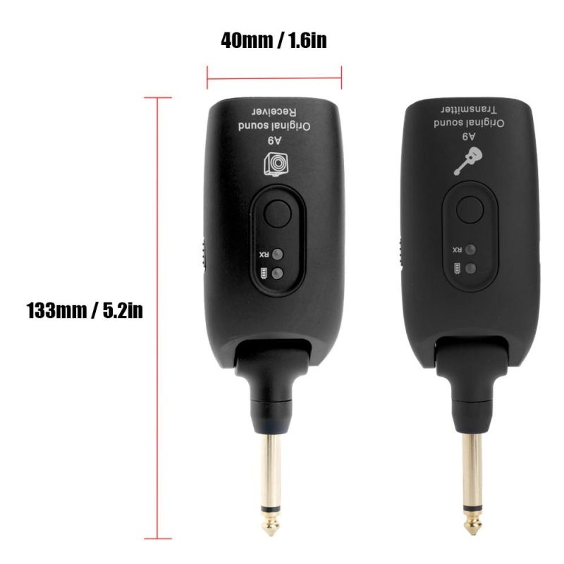 Musical Effects |   2.4G Wireless Guitar System Electric Guitars Transmitter and Receiver Set Built-in Rechargeable Battery 30M Transmission Range Black Musical Effects Black