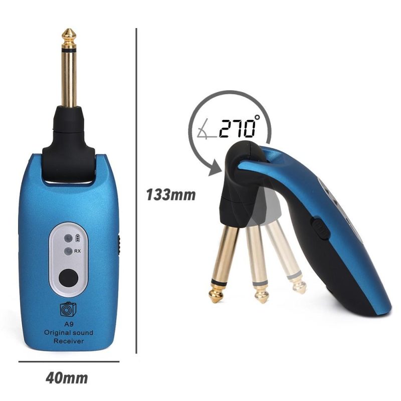 Musical Effects |   2.4G Wireless Guitar System Electric Guitars Transmitter and Receiver Set Built-in Rechargeable Battery 30M Transmission Range Blue Musical Effects Blue