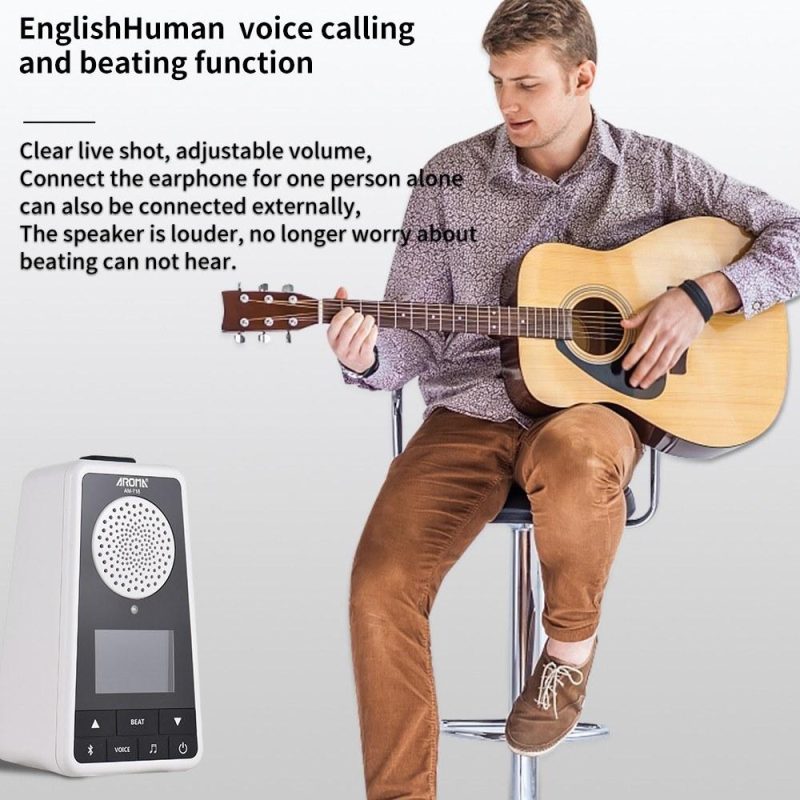 Musical Effects |   2-in-1 Metronome BT Speaker for Guitar Piano Drum Violin White Musical Effects Musical Effects