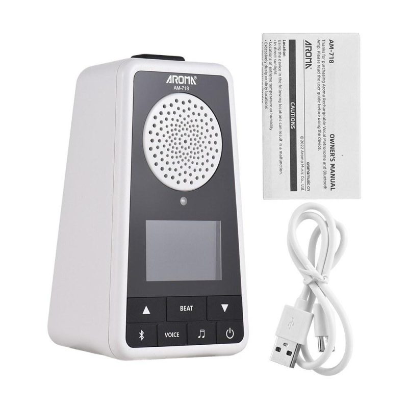 Musical Effects |   2-in-1 Metronome BT Speaker for Guitar Piano Drum Violin White Musical Effects Musical Effects