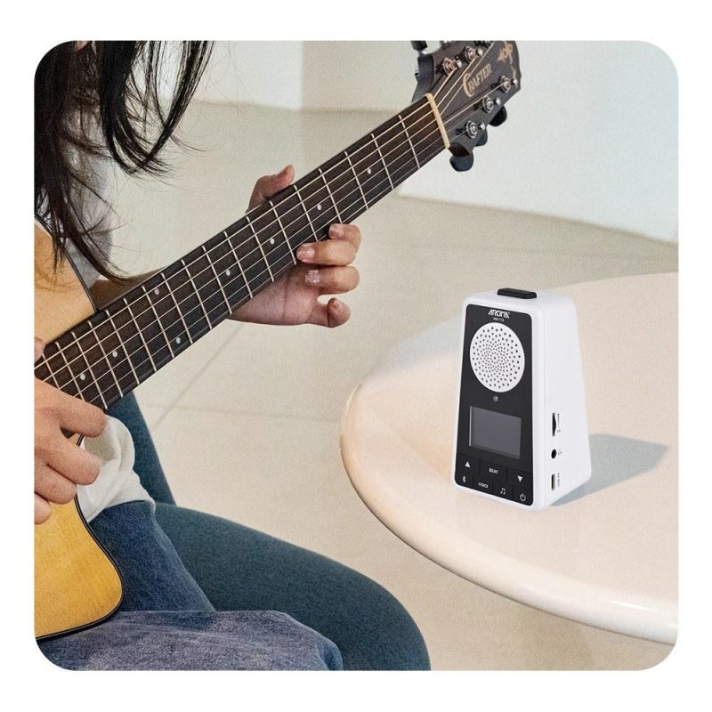 Musical Effects |   2-in-1 Metronome BT Speaker for Guitar Piano Drum Violin White Musical Effects Musical Effects