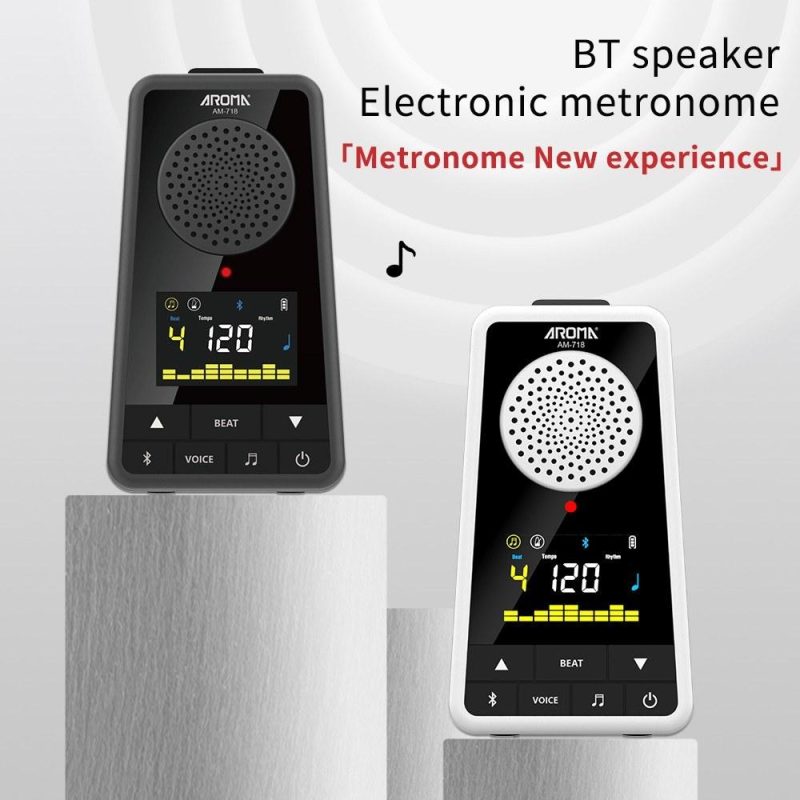 Musical Effects |   2-in-1 Metronome BT Speaker for Guitar Piano Drum Violin White Musical Effects Musical Effects