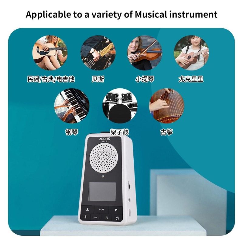 Musical Effects |   2-in-1 Metronome BT Speaker for Guitar Piano Drum Violin White Musical Effects Musical Effects