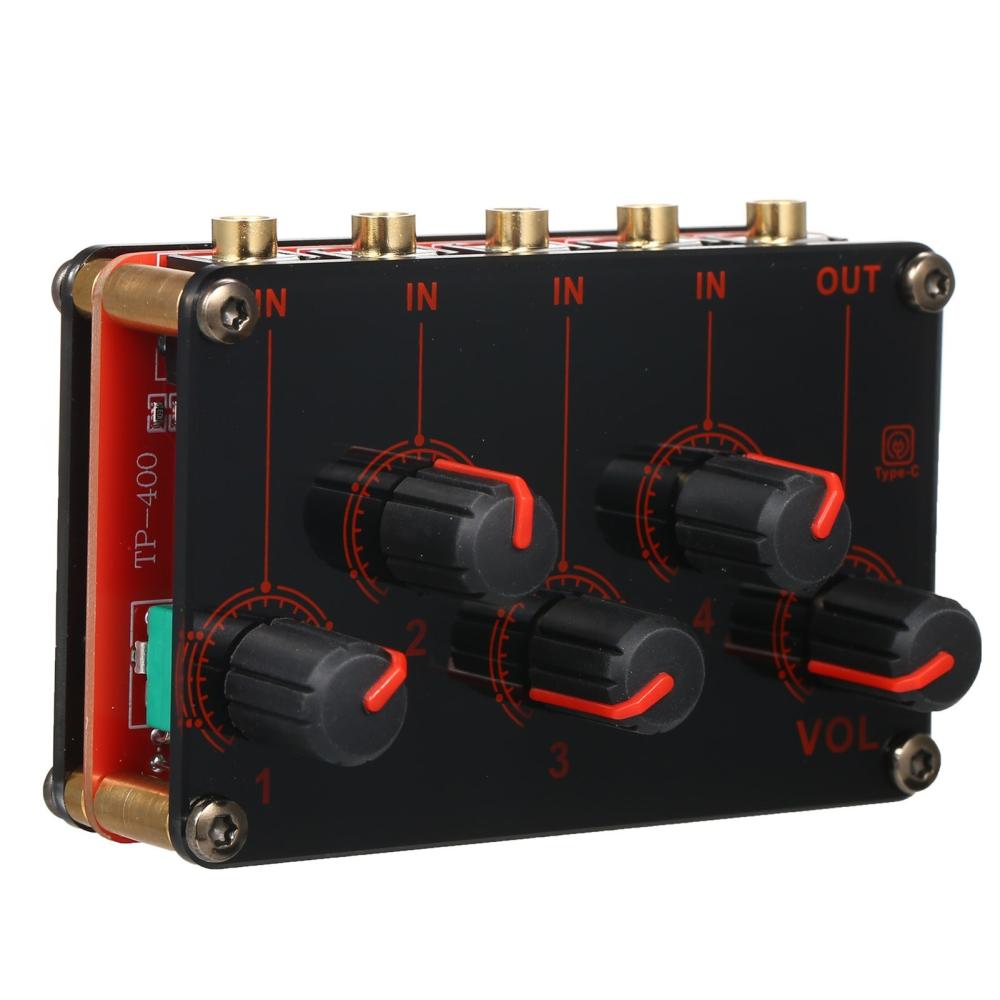 Musical Effects |   4-Channel Line Stereo Mixer Audio Mixer 4-in-1-out Passive Mixer Musical Effects Musical Effects