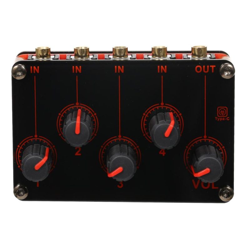 Musical Effects |   4-Channel Line Stereo Mixer Audio Mixer 4-in-1-out Passive Mixer Musical Effects Musical Effects