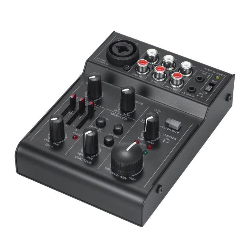 Musical Effects |   5-Channel Compact Audio Mixer Sound Mixing Console Black Musical Effects Black