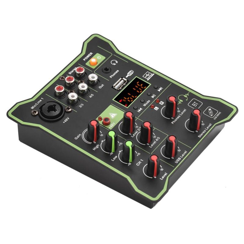 Musical Effects |   5-Channel Compact Audio Mixer Sound Mixing Console Black Musical Effects Black