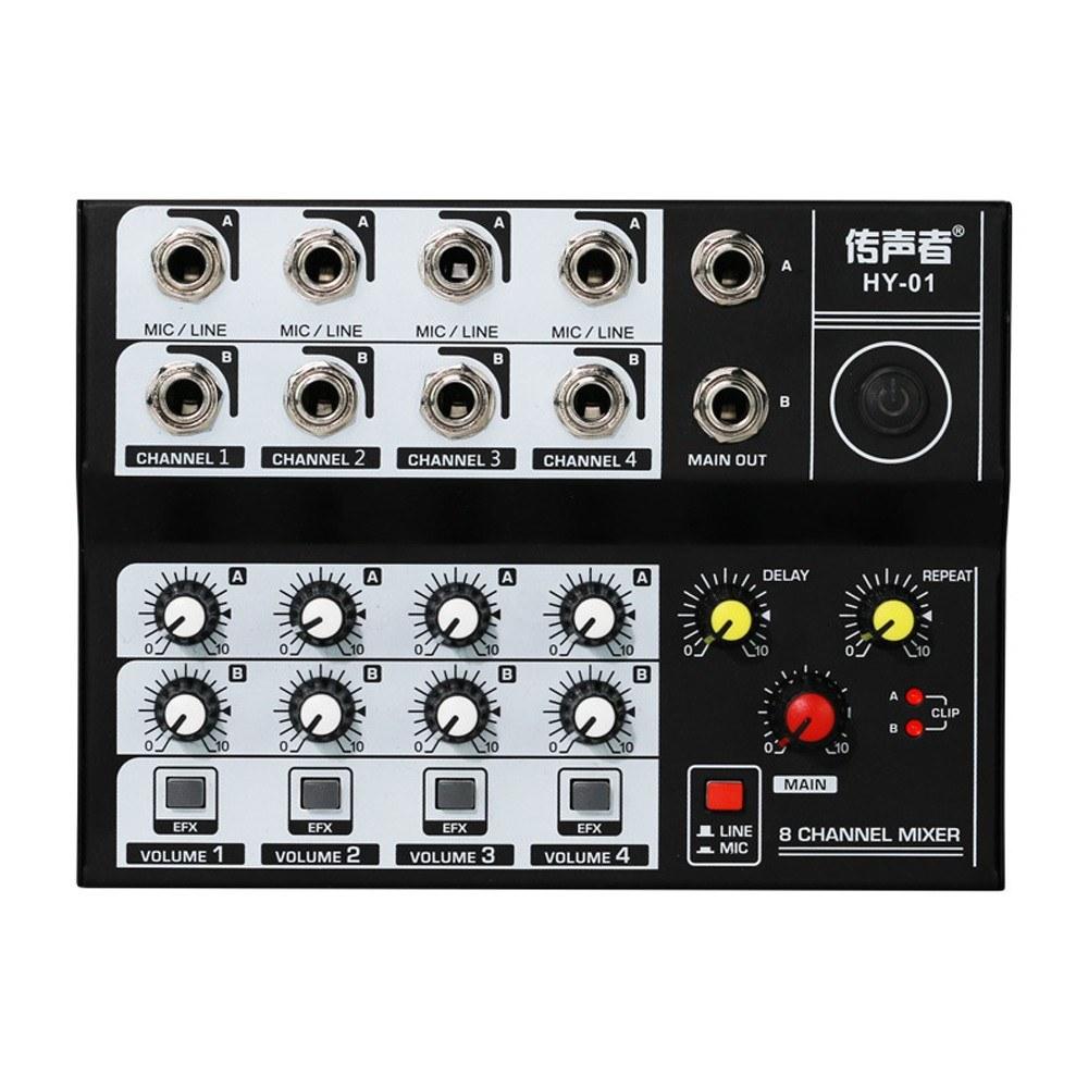 Musical Effects |   8 Channel Multifunctional USB Audio Mixer Portable Sound Mixer Black Musical Effects Black