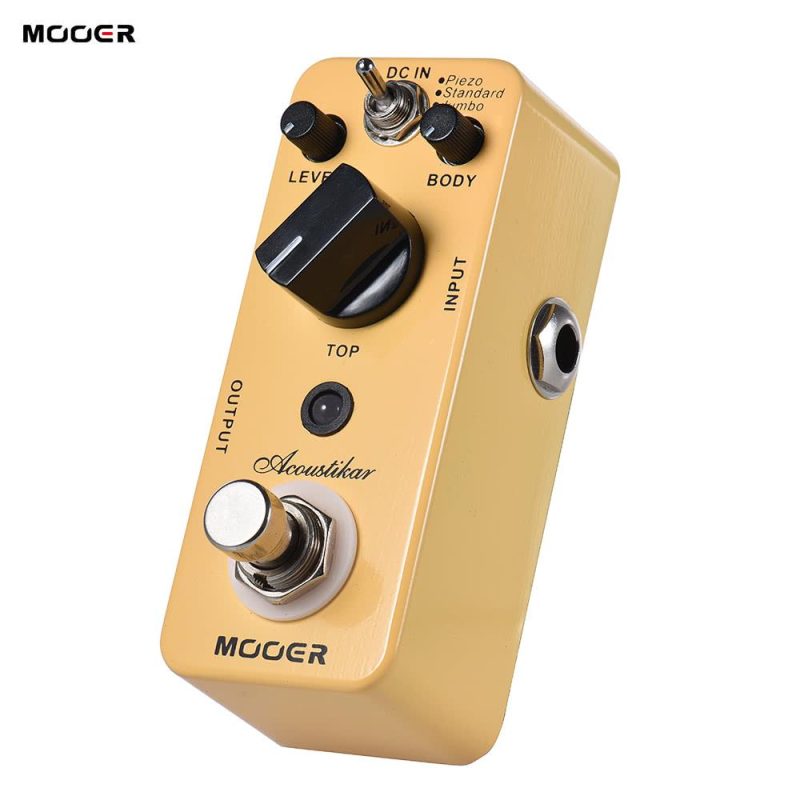 Musical Effects |   Acoustikar Acoustic Guitar Simulator Effect Pedal True Bypass with 3 Modes (Piezo/Standard/Jumbo) Yellow Musical Effects Musical Effects