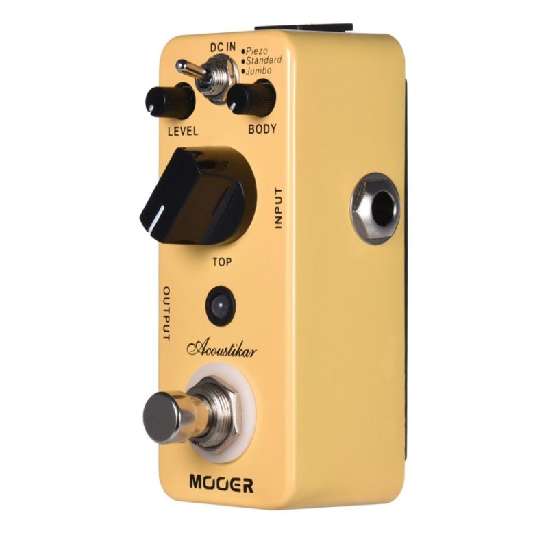 Musical Effects |   Acoustikar Acoustic Guitar Simulator Effect Pedal True Bypass with 3 Modes (Piezo/Standard/Jumbo) Yellow Musical Effects Musical Effects