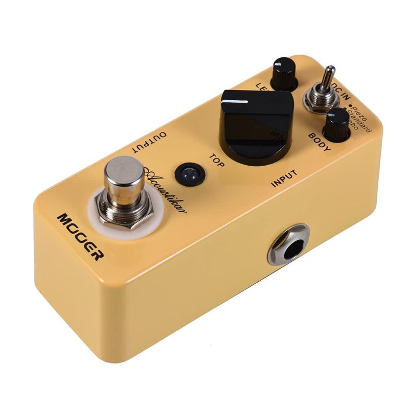 Musical Effects |   Acoustikar Acoustic Guitar Simulator Effect Pedal True Bypass with 3 Modes (Piezo/Standard/Jumbo) Yellow Musical Effects Musical Effects