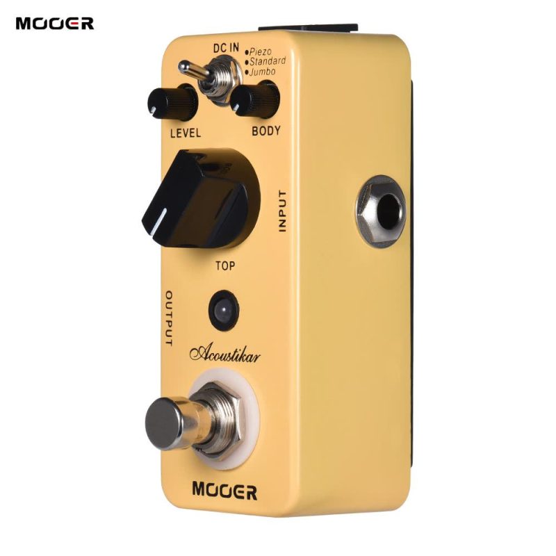 Musical Effects |   Acoustikar Acoustic Guitar Simulator Effect Pedal True Bypass with 3 Modes (Piezo/Standard/Jumbo) Yellow Musical Effects Musical Effects