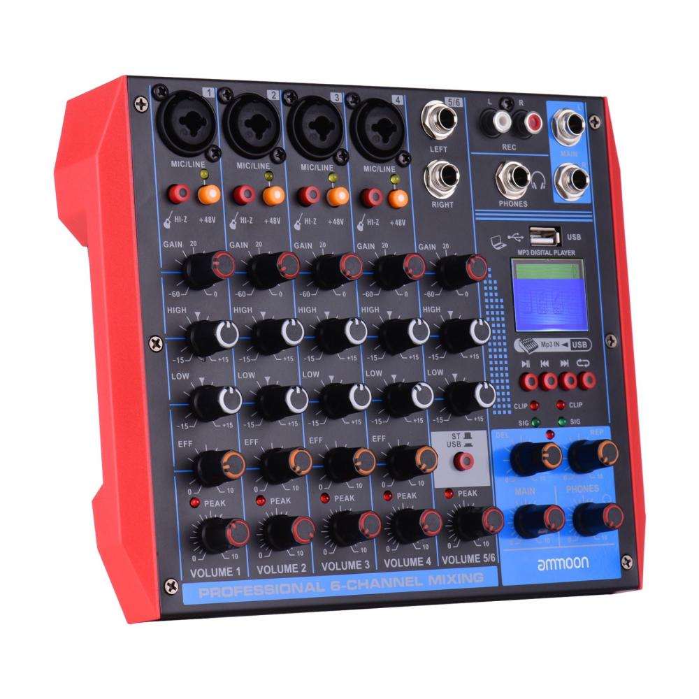 Musical Effects |   AG-6 Portable 6-Channel Mixing Console Digital Audio Mixer Musical Effects Musical Effects