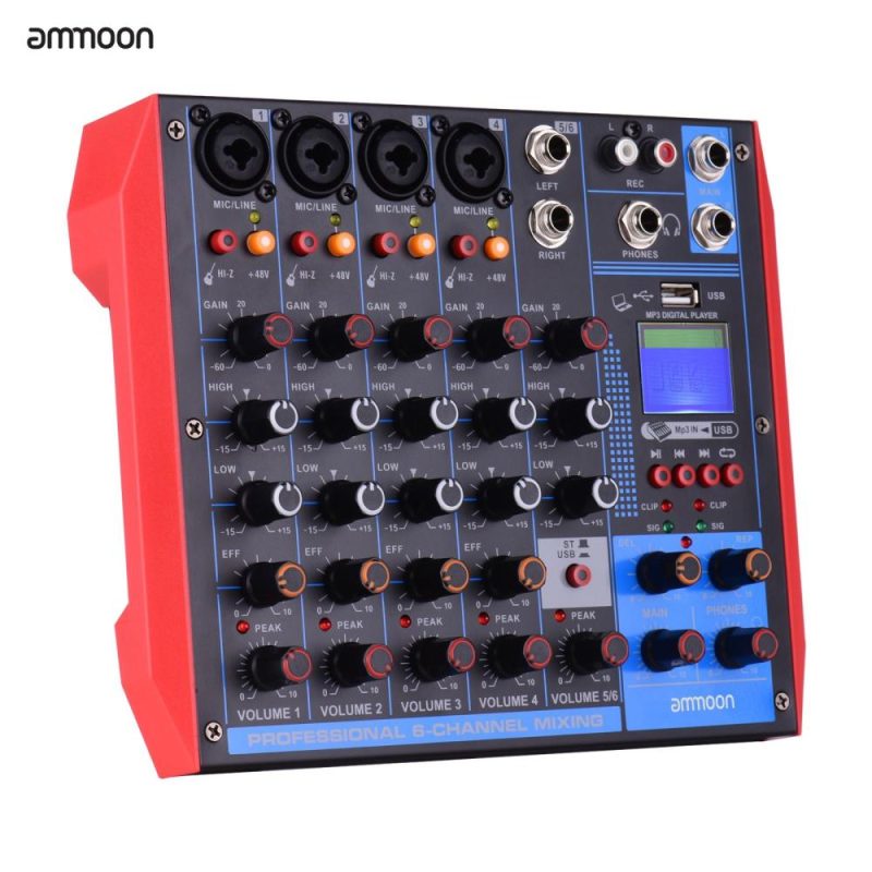 Musical Effects |   AG-6 Portable 6-Channel Mixing Console Digital Audio Mixer Musical Effects Musical Effects