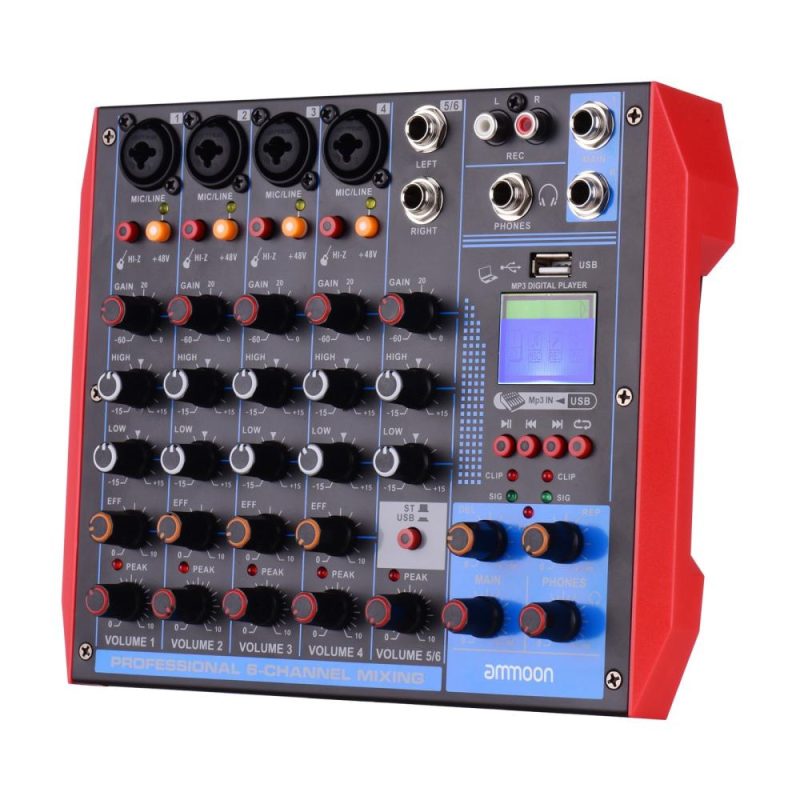 Musical Effects |   AG-6 Portable 6-Channel Mixing Console Digital Audio Mixer Musical Effects Musical Effects