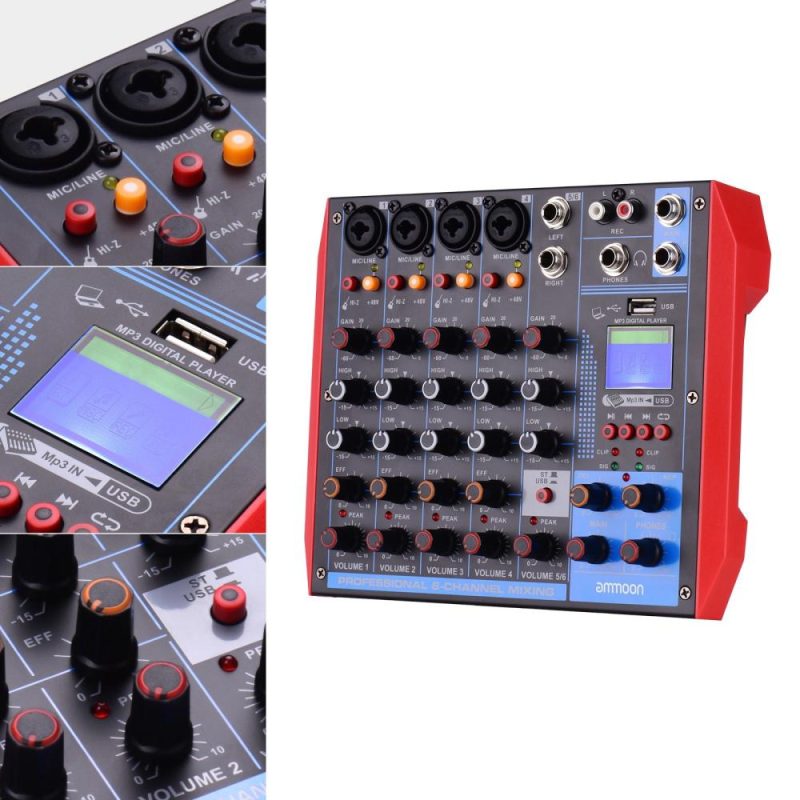 Musical Effects |   AG-6 Portable 6-Channel Mixing Console Digital Audio Mixer Musical Effects Musical Effects