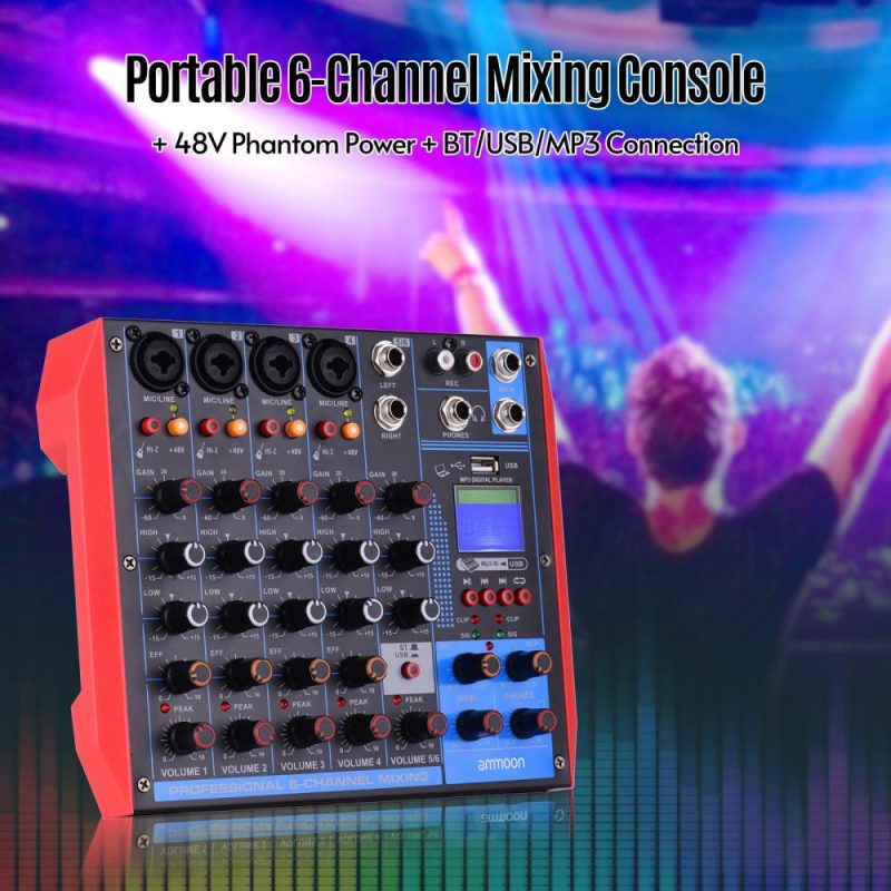 Musical Effects |   AG-6 Portable 6-Channel Mixing Console Digital Audio Mixer Musical Effects Musical Effects