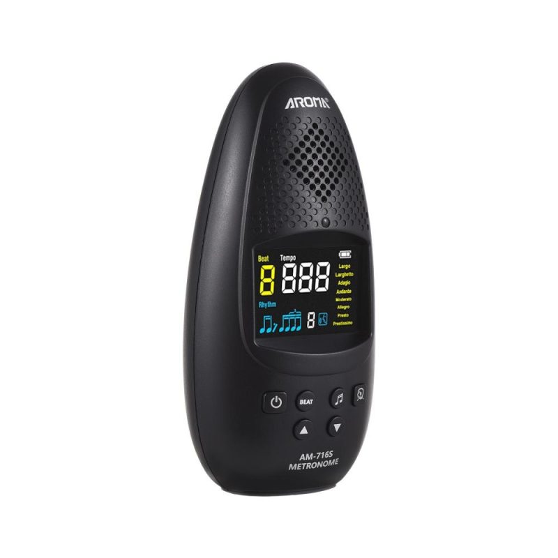 Musical Effects |   AM-716S Electronic Metronome: Compact, Rechargeable, and Multifunctional for All Musicians Black Musical Effects Black