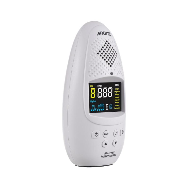 Musical Effects |   AM-716S Electronic Metronome: Compact, Rechargeable, and Multifunctional for All Musicians White Musical Effects Musical Effects