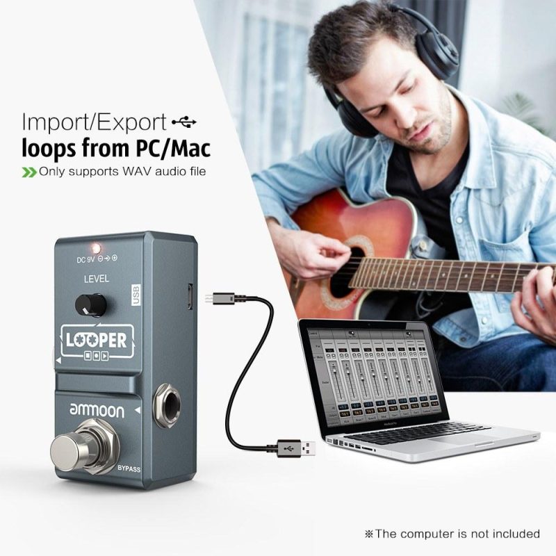 Musical Effects |   AP-09  Nano Loop Electric Guitar Effect Pedal Looper True Bypass Unlimited Overdubs 10 Minutes Recording with USB Cable Musical Effects Musical Effects