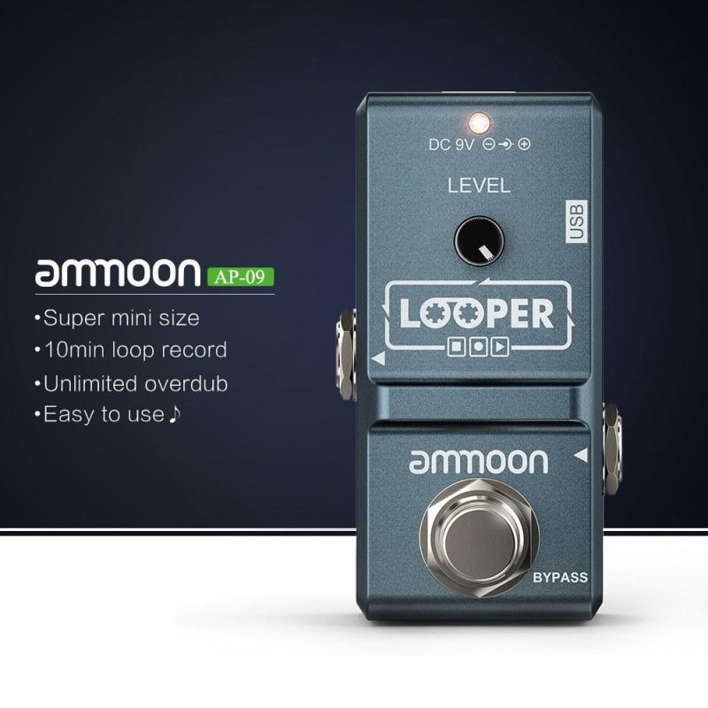 Musical Effects |   AP-09  Nano Loop Electric Guitar Effect Pedal Looper True Bypass Unlimited Overdubs 10 Minutes Recording with USB Cable Musical Effects Musical Effects