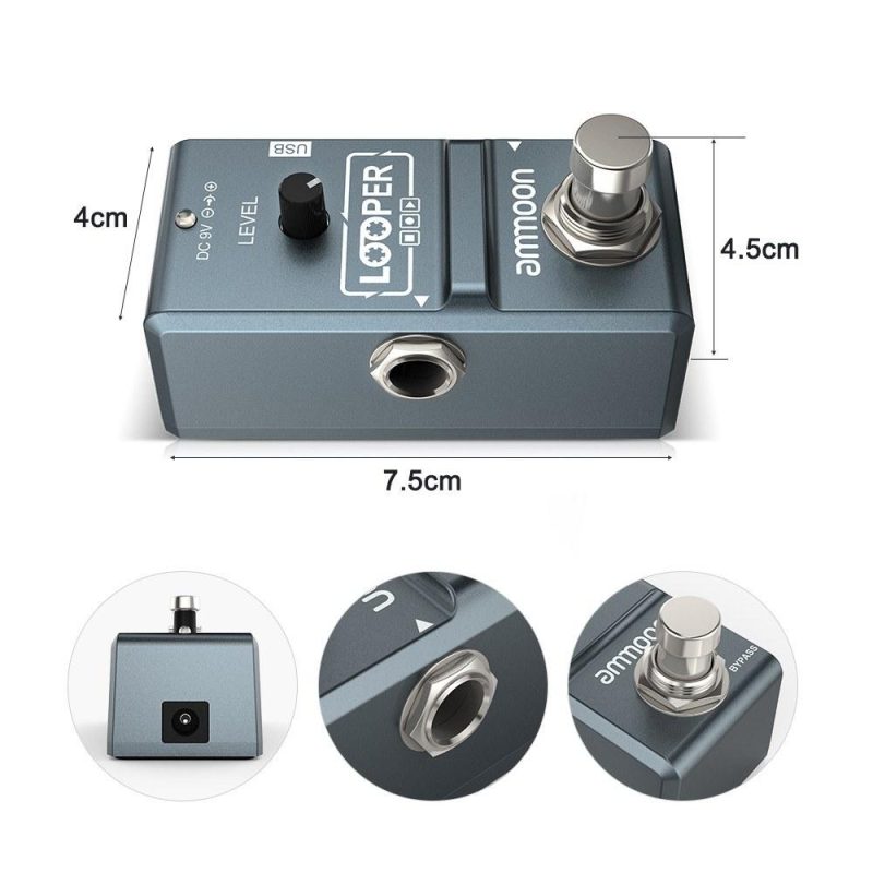 Musical Effects |   AP-09  Nano Loop Electric Guitar Effect Pedal Looper True Bypass Unlimited Overdubs 10 Minutes Recording with USB Cable Musical Effects Musical Effects