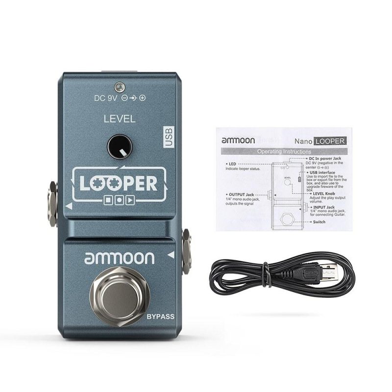 Musical Effects |   AP-09  Nano Loop Electric Guitar Effect Pedal Looper True Bypass Unlimited Overdubs 10 Minutes Recording with USB Cable Musical Effects Musical Effects