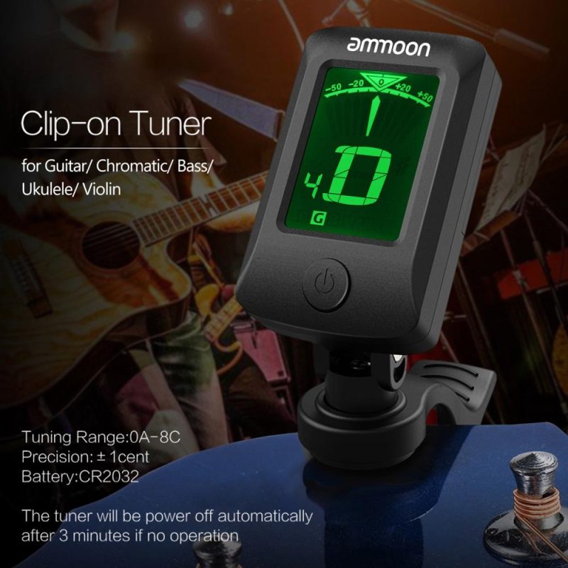 Musical Effects |   AT-07 Digital Electronic Clip-On Tuner Black Musical Effects Black