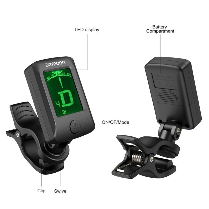 Musical Effects |   AT-07 Digital Electronic Clip-On Tuner Black Musical Effects Black