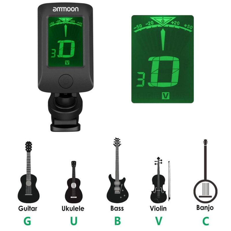 Musical Effects |   AT-07 Digital Electronic Clip-On Tuner Black Musical Effects Black