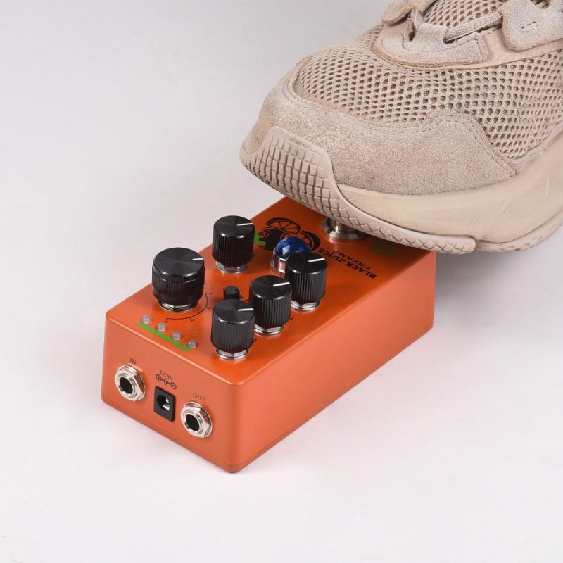 Musical Effects |   BLACK JUICE Guitar Preamp Pedal / Overdrive with Gain, Mid Boost, and EQ Orange Musical Effects Musical Effects