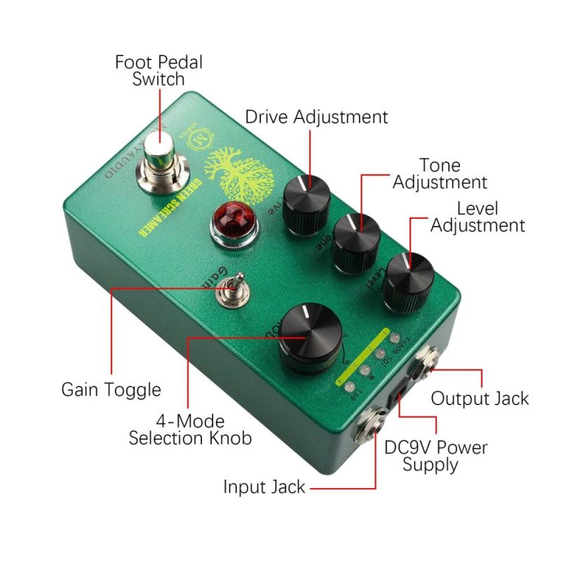 Musical Effects |   Booster/Overdrive Guitar Effect Pedal – GREEN SCREAMER Green Musical Effects Green