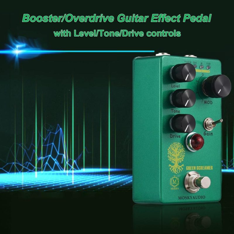 Musical Effects |   Booster/Overdrive Guitar Effect Pedal – GREEN SCREAMER Green Musical Effects Green