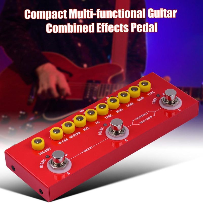 Musical Effects |   CUBE BABY Portable Multi-functional Electric Guitar Combined Effects Pedal Red Musical Effects Musical Effects