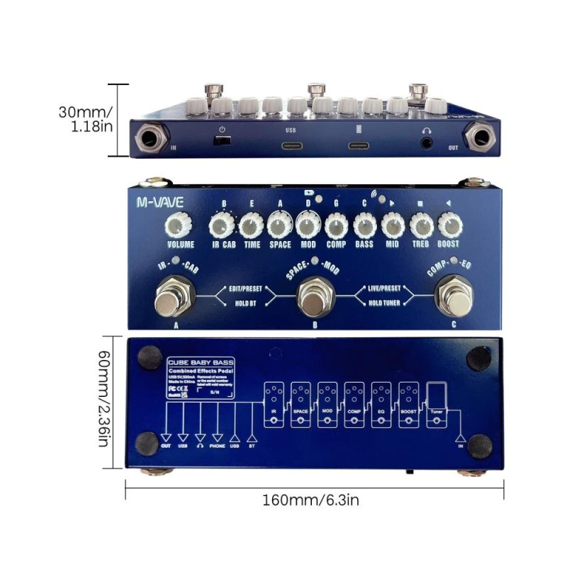 Musical Effects |   CUBE BABY Portable Multifunctional Bass Combined Effect Pedal Musical Effects Musical Effects