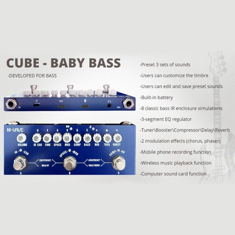 Musical Effects |   CUBE BABY Portable Multifunctional Bass Combined Effect Pedal Musical Effects Musical Effects