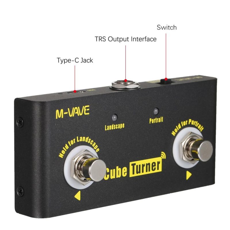 Musical Effects |   Cube Turner Wireless Page Turner Pedal Rechargeable Music Sheet Turner Black Musical Effects Black