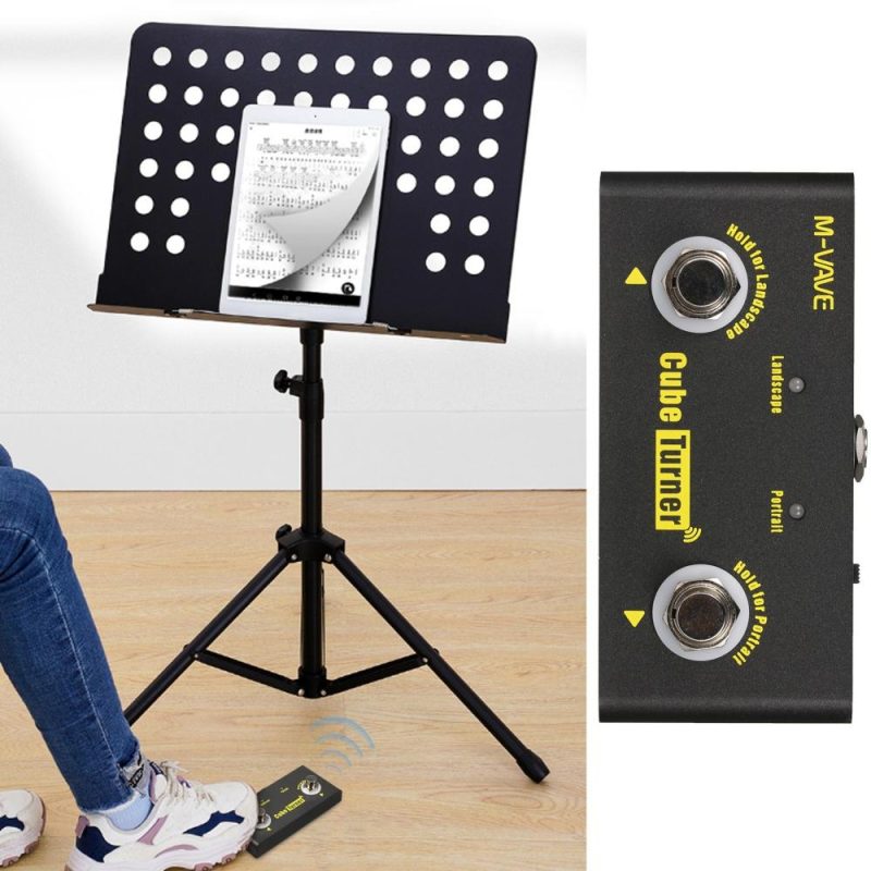 Musical Effects |   Cube Turner Wireless Page Turner Pedal Rechargeable Music Sheet Turner Black Musical Effects Black