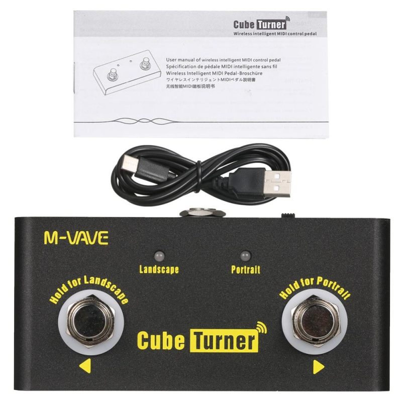 Musical Effects |   Cube Turner Wireless Page Turner Pedal Rechargeable Music Sheet Turner Black Musical Effects Black